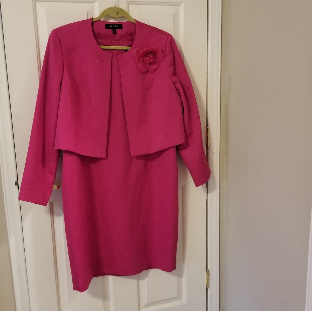 Plus size bright pink suit/dress